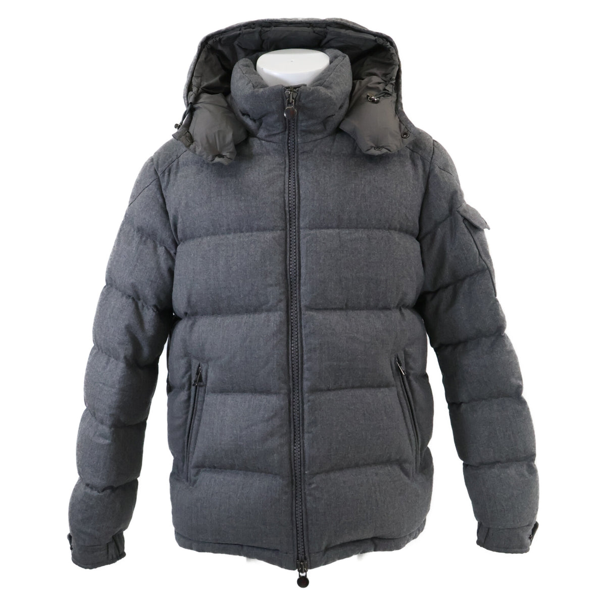 MONCLER Montgenevre Wool Hooded Down Jacket Gray Size 4