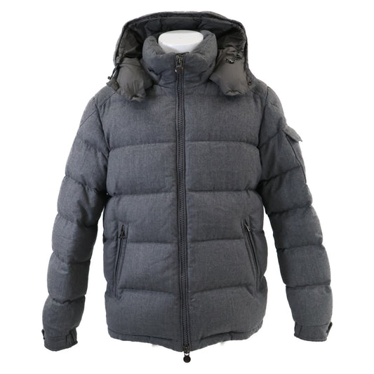 MONCLER Montgenevre Wool Hooded Down Jacket Gray Size 4