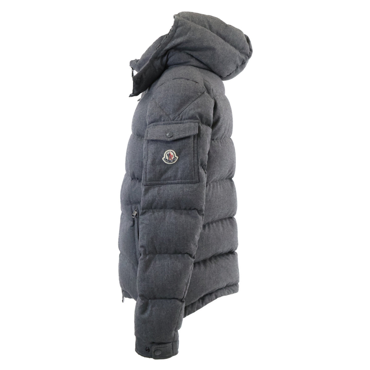 MONCLER Montgenevre Wool Hooded Down Jacket Gray Size 4