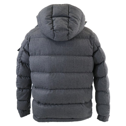 MONCLER Montgenevre Wool Hooded Down Jacket Gray Size 4