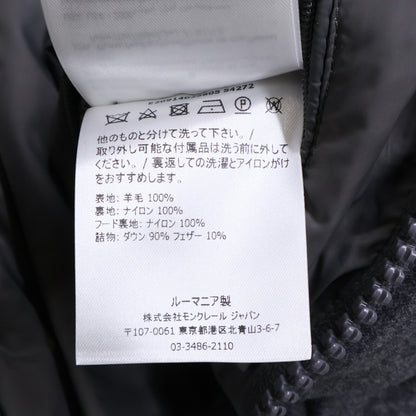MONCLER Montgenevre Wool Hooded Down Jacket Gray Size 4