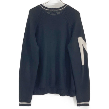 N21 '24 Big Logo Crewneck Knit Cotton Black Size 52
