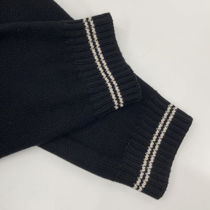 N21 '24 Big Logo Crewneck Knit Cotton Black Size 52