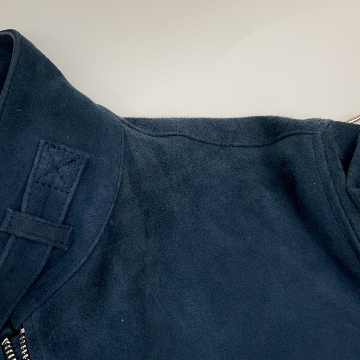 L'EDELLI Navy Blue Lamb Suede Rider Jacket Size 46