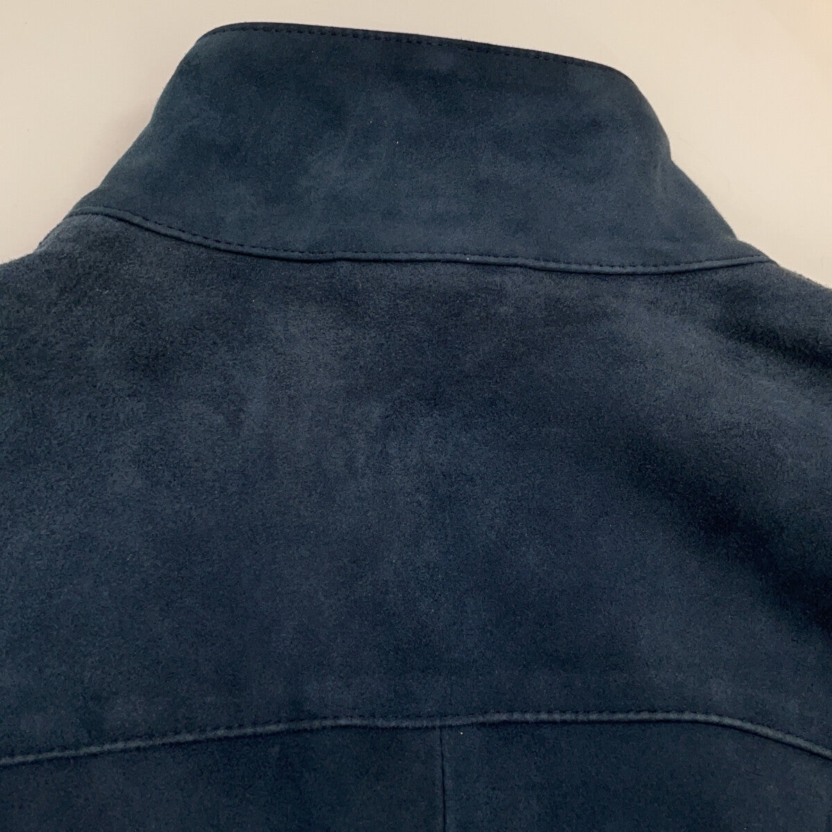 L'EDELLI Navy Blue Lamb Suede Rider Jacket Size 46