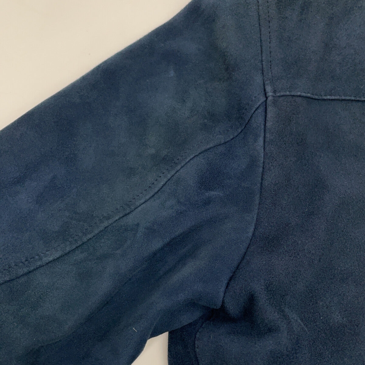 L'EDELLI Navy Blue Lamb Suede Rider Jacket Size 46