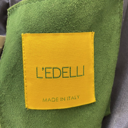 L'EDELLI Navy Blue Lamb Suede Rider Jacket Size 46
