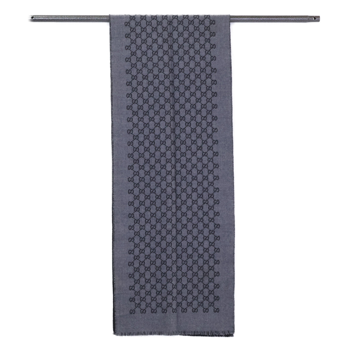 GUCCI GG Pattern Double Scarf Gray/Black Size ONE SIZE
