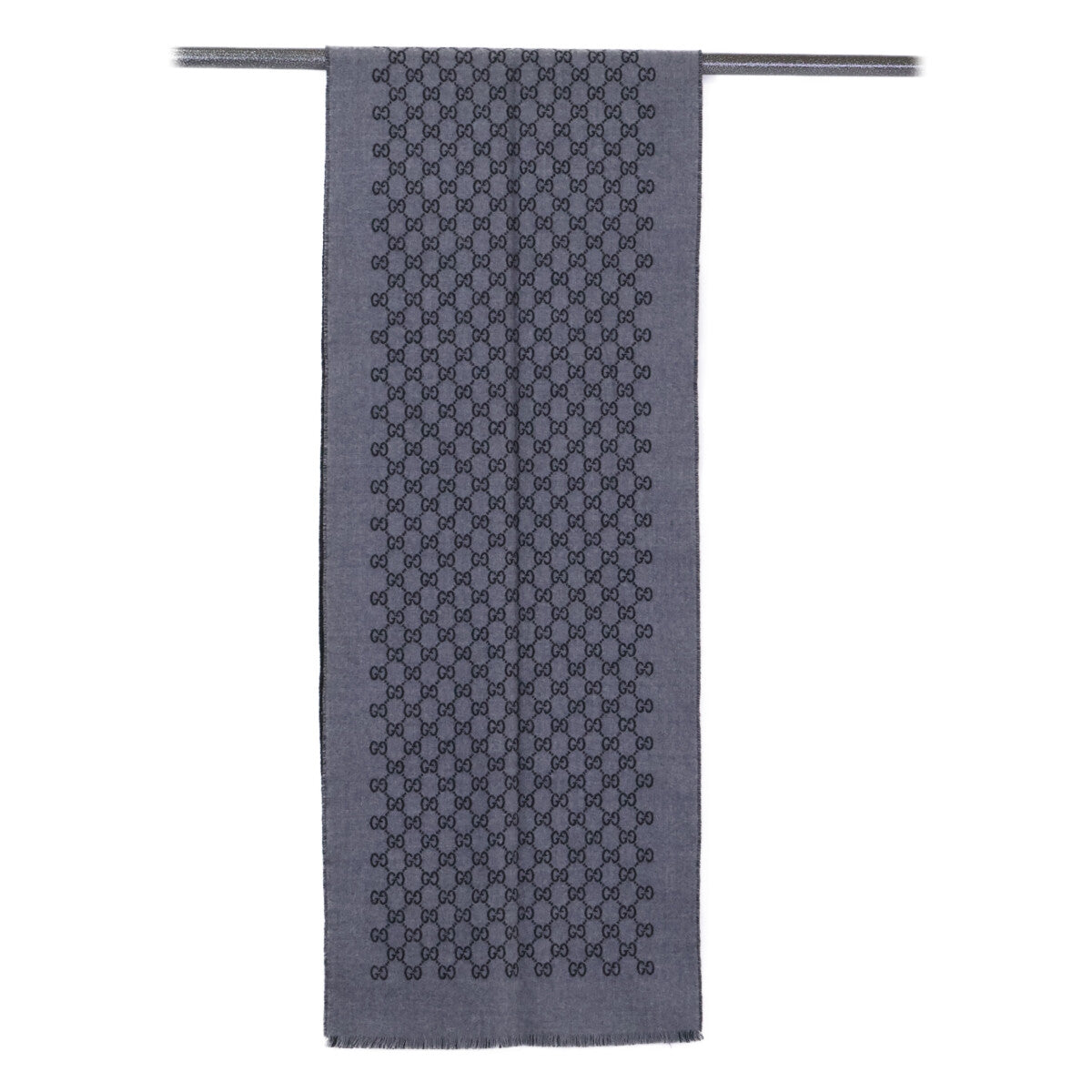 GUCCI GG Pattern Double Scarf Gray/Black Size ONE SIZE