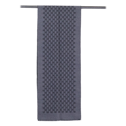 GUCCI GG Pattern Double Scarf Gray/Black Size ONE SIZE