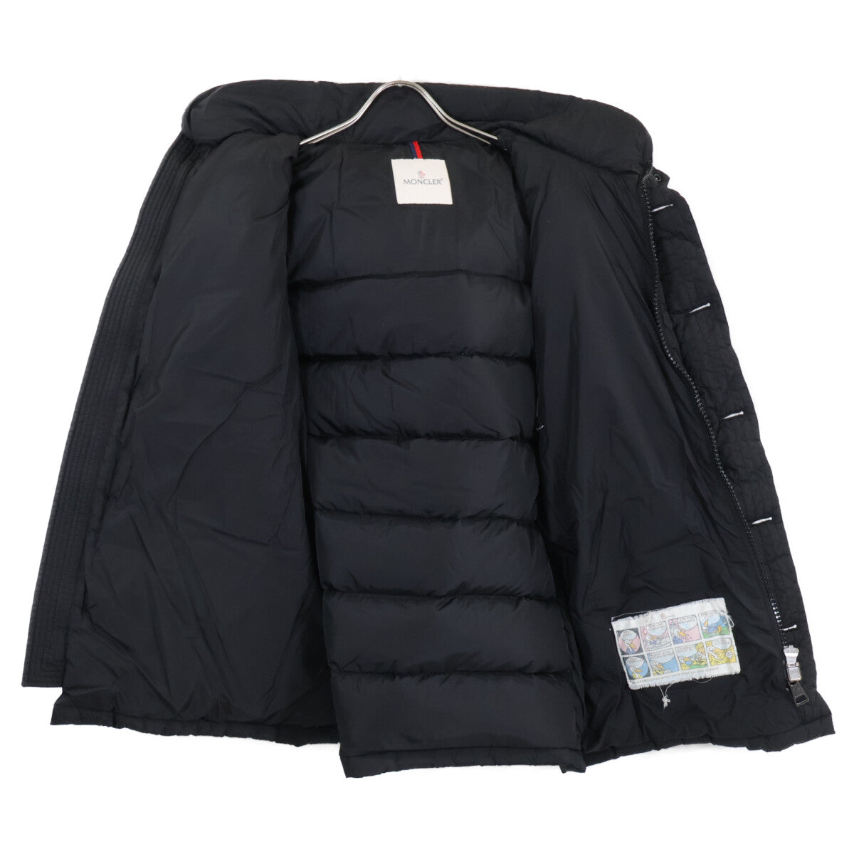 MONCLER CLUNY Fur-Trim Hooded Down Jacket Black Size 2
