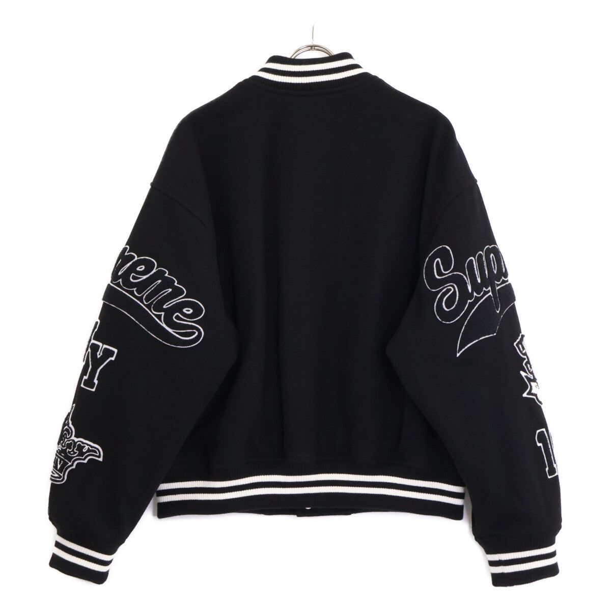 Supreme 24FW Veritas Wool Varsity Jacket Black/White Size M