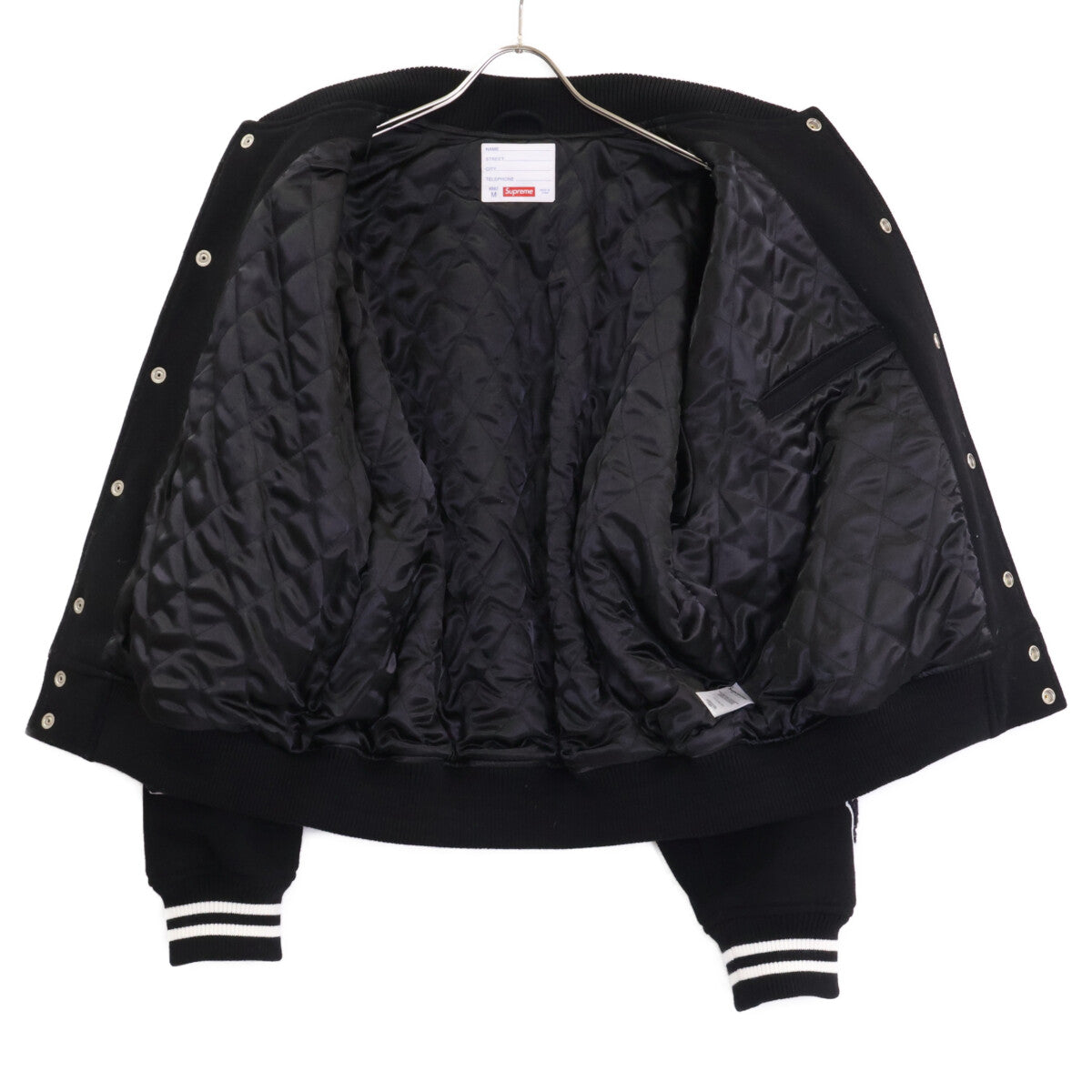 Supreme 24FW Veritas Wool Varsity Jacket Black/White Size M