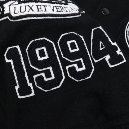 Supreme 24FW Veritas Wool Varsity Jacket Black/White Size M