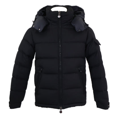 MONCLER MONTGENEVRE Wool Hooded Down Jacket Black Size 0