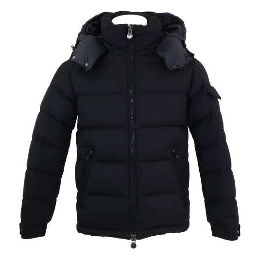 MONCLER MONTGENEVRE Wool Hooded Down Jacket Black Size 0
