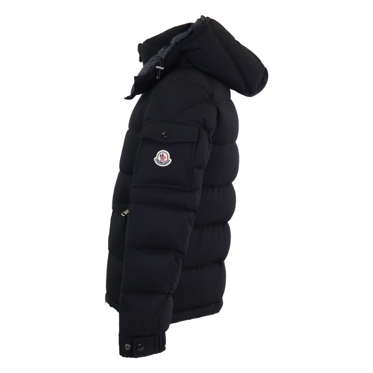 MONCLER MONTGENEVRE Wool Hooded Down Jacket Black Size 0