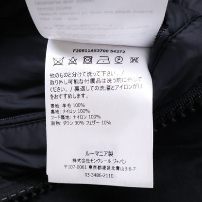 MONCLER MONTGENEVRE Wool Hooded Down Jacket Black Size 0