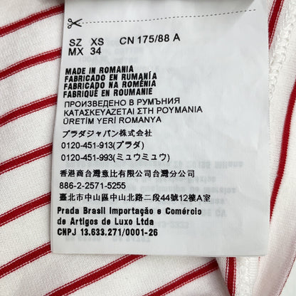 PRADA 2021 Striped Triangle Logo Oversized T-Shirt Size XS