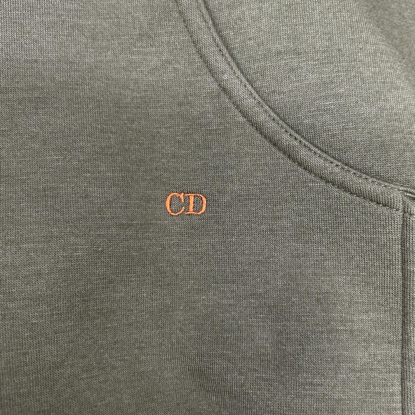 Dior HOMME Khaki/Orange Viscose Zip-Up Hoodie Size M
