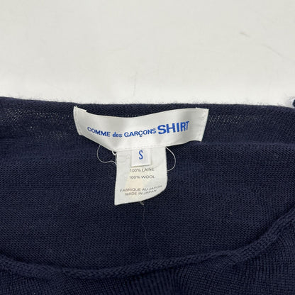 COMME des GARCONS SHIRT Wool Fringed Hem Sweater Navy Size S