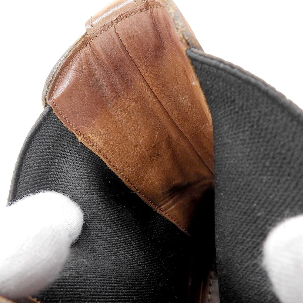 LOUIS VUITTON Leather Side Gore Ankle Boots Brown Size 7.5