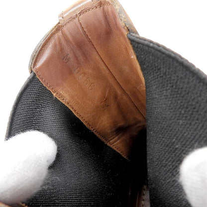 LOUIS VUITTON Leather Side Gore Ankle Boots Brown Size 7.5