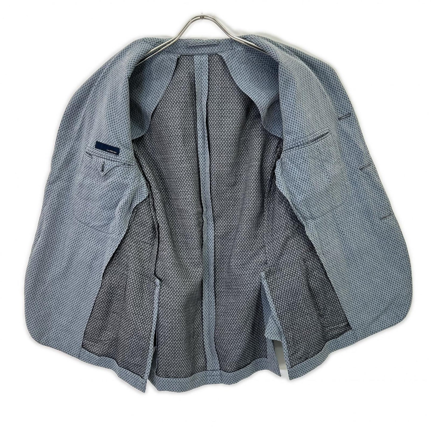 LARDINI Gray Birdseye Cotton 2B Blazer Size 44
