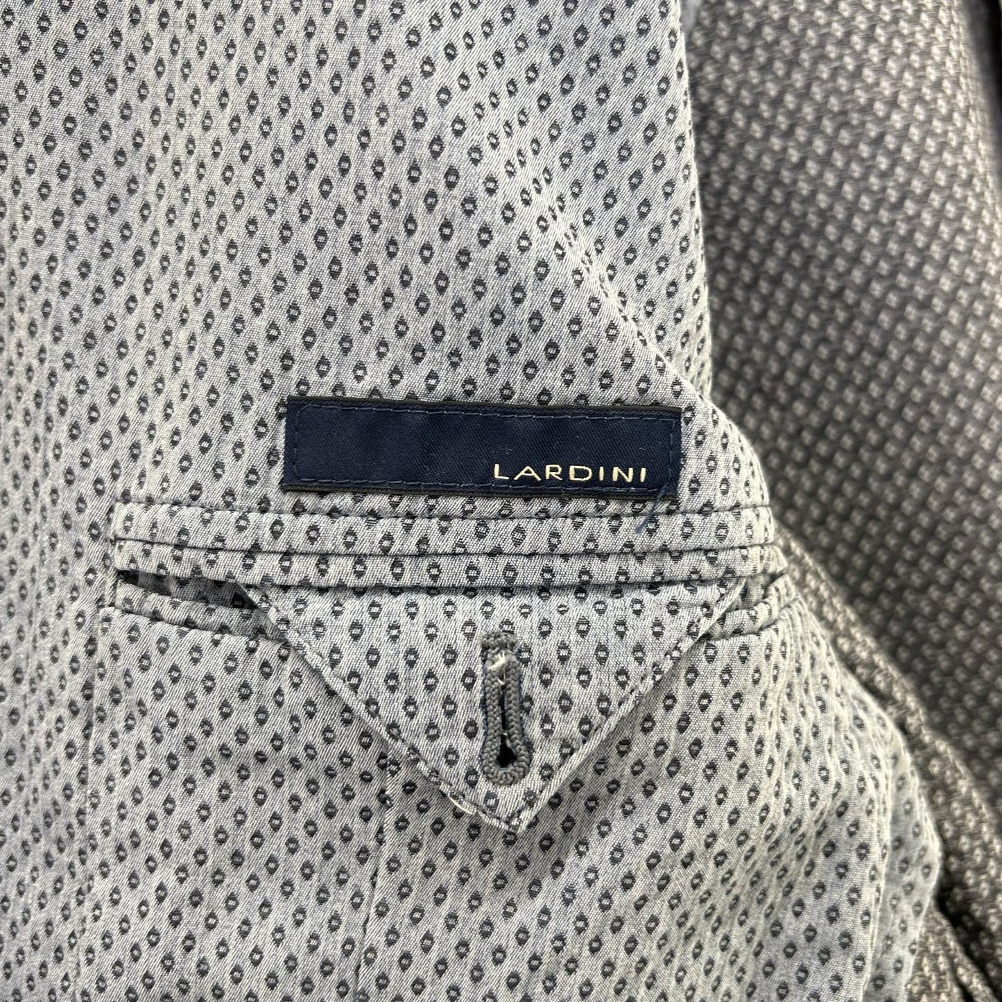LARDINI Gray Birdseye Cotton 2B Blazer Size 44