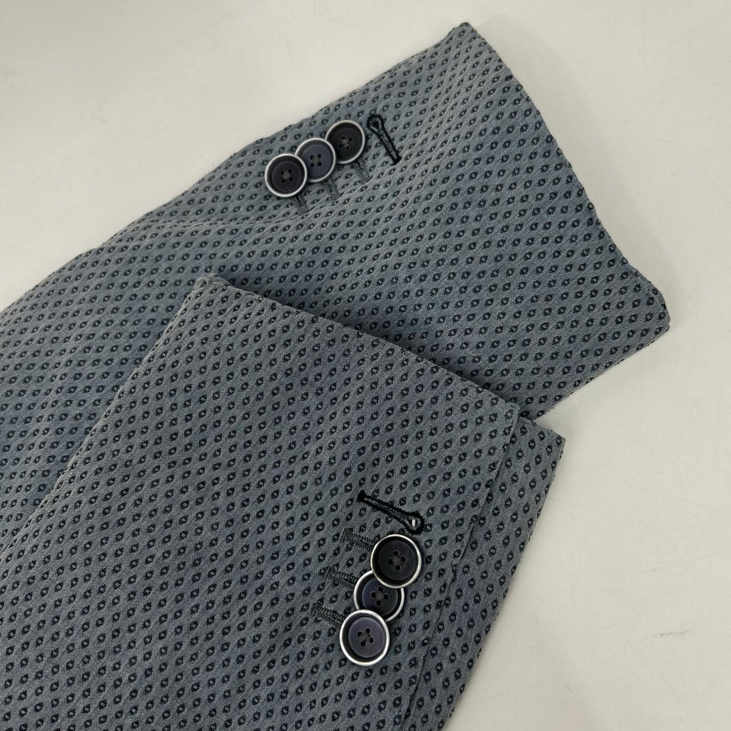LARDINI Gray Birdseye Cotton 2B Blazer Size 44