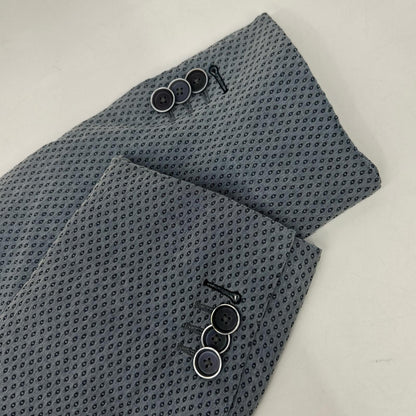 LARDINI Gray Birdseye Cotton 2B Blazer Size 44