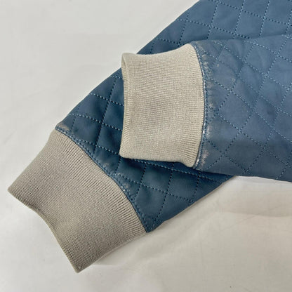 DOLCE&GABBANA Blue Lamb Leather Zip Hoodie Jacket Size 44