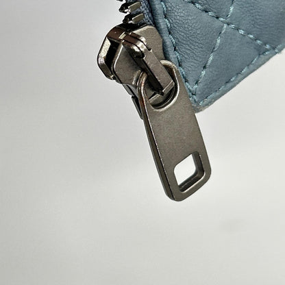 DOLCE&GABBANA Blue Lamb Leather Zip Hoodie Jacket Size 44