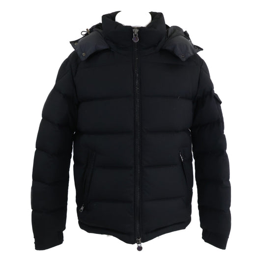 MONCLER MONTGENEVRE Wool Hooded Down Jacket Black Size 2