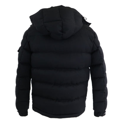 MONCLER MONTGENEVRE Wool Hooded Down Jacket Black Size 2