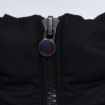 MONCLER MONTGENEVRE Wool Hooded Down Jacket Black Size 2