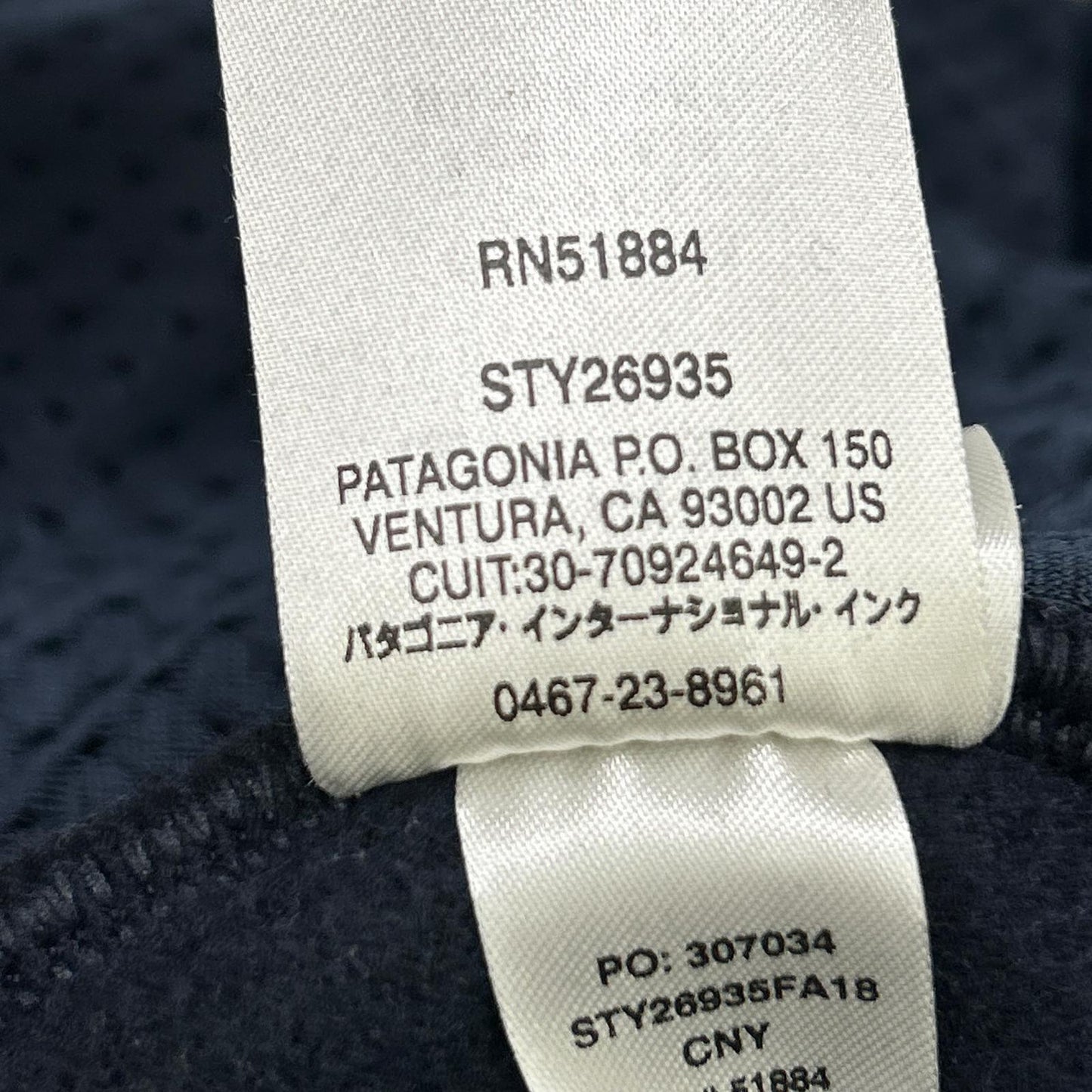 Patagonia Navy Woolyester Fleece Jacket Size S