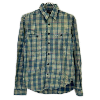RRL Blue Check Western Flannel Shirt Size S