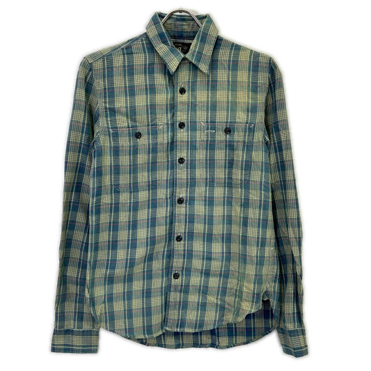 RRL Blue Check Western Flannel Shirt Size S