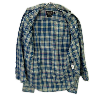 RRL Blue Check Western Flannel Shirt Size S