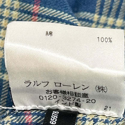 RRL Blue Check Western Flannel Shirt Size S