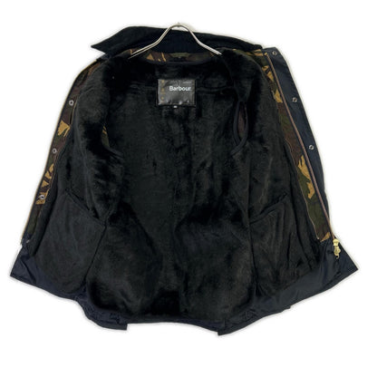 Barbour 16' Navy Lined Camo SL BEDALE Jacket Size 36