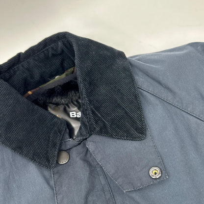Barbour 16' Navy Lined Camo SL BEDALE Jacket Size 36