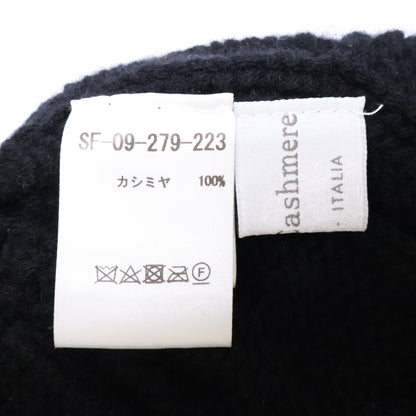 Settefili Cashmere Black Cashmere Beanie Size ONE SIZE