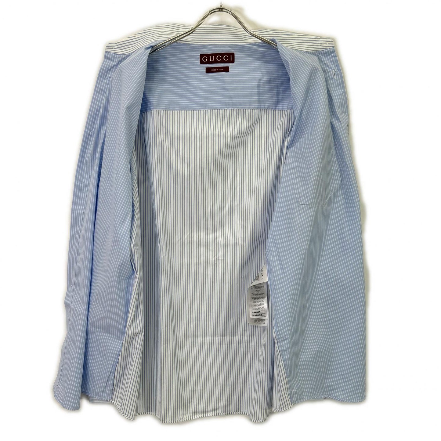 GUCCI 25AW Blue/White Stripe Long Sleeve Shirt Size 48