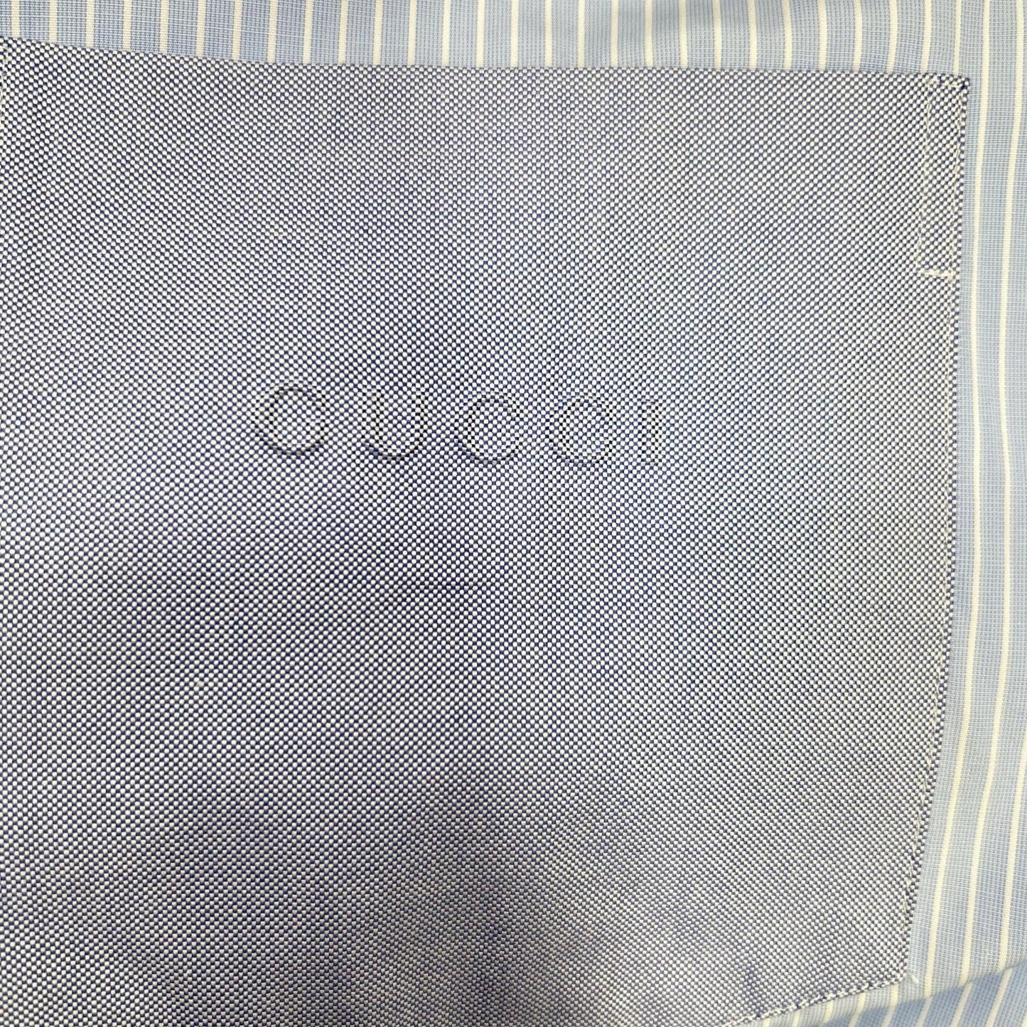 GUCCI 25AW Blue/White Stripe Long Sleeve Shirt Size 48