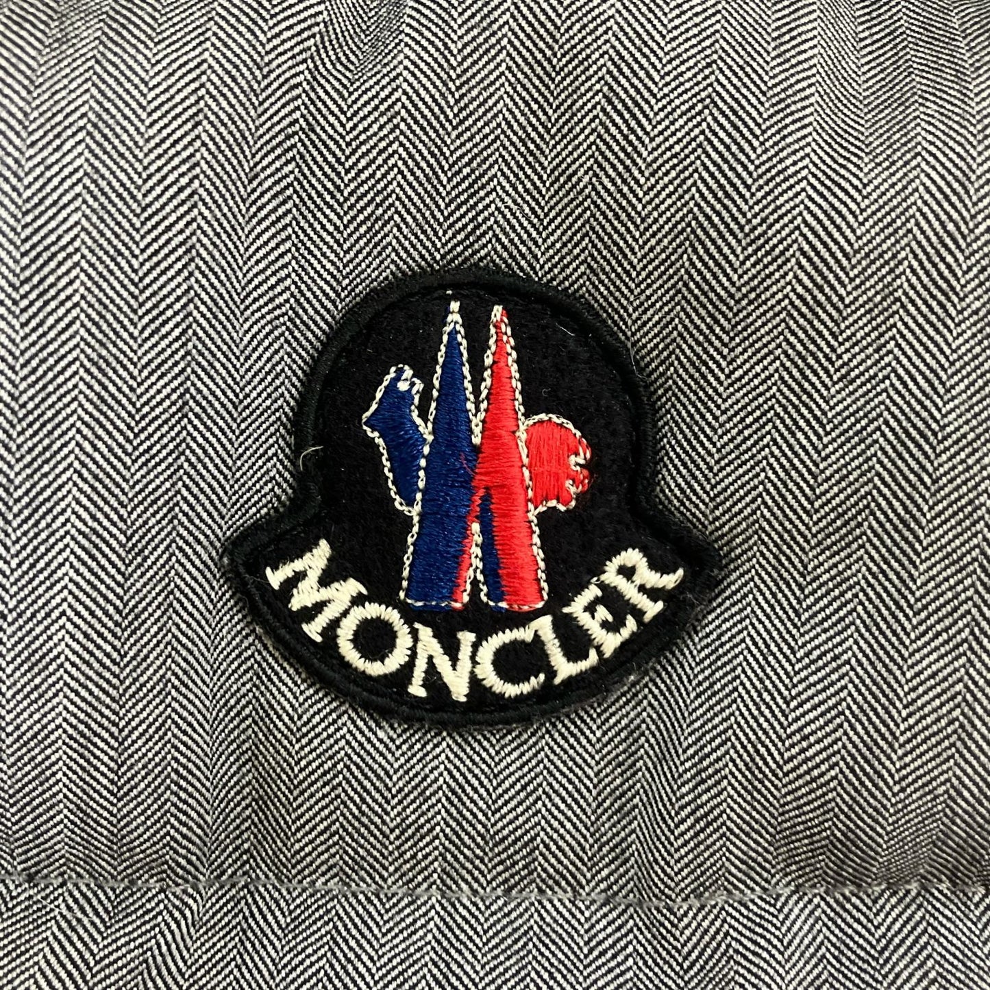 MONCLER Gray Wool Herringbone CHABRE Down Vest Size 1