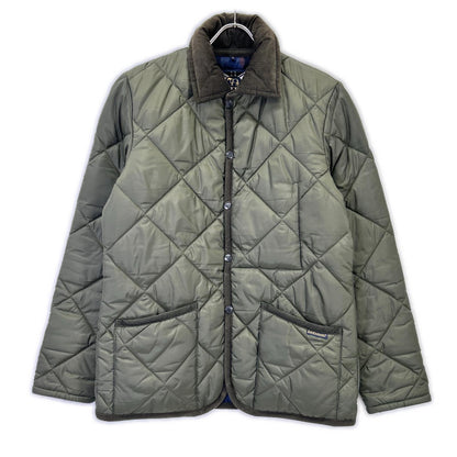 LAVENHAM Green Polka Dot Lining Quilted Coat Size 36
