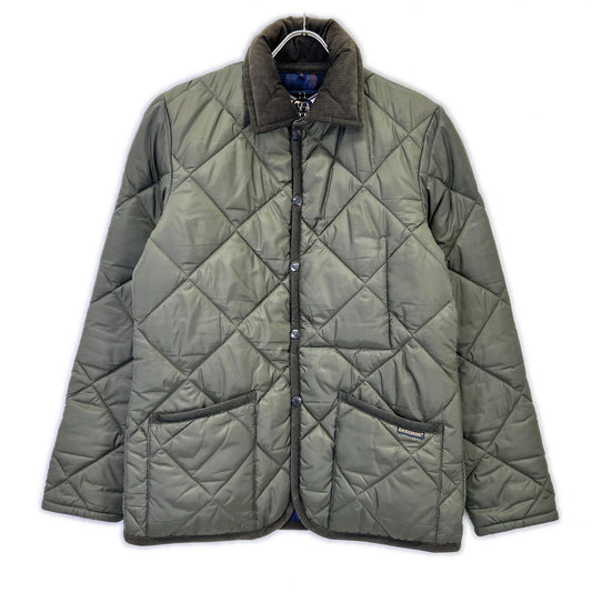 LAVENHAM Green Polka Dot Lining Quilted Coat Size 36