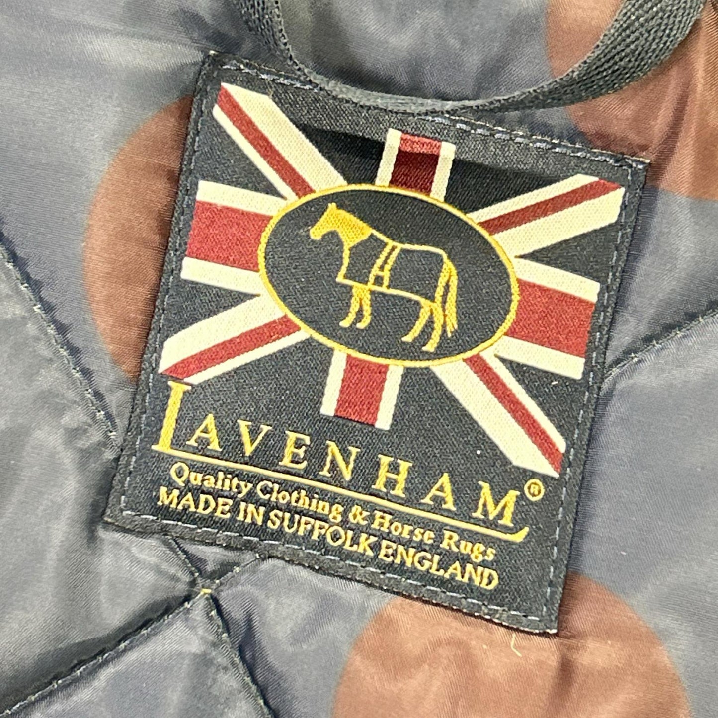 LAVENHAM Green Polka Dot Lining Quilted Coat Size 36